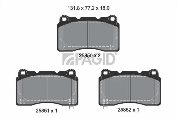 Bremsbelagsatz, Scheibenbremse Vorderachse PAGID T2779N