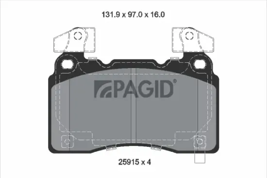 Bremsbelagsatz, Scheibenbremse Vorderachse PAGID T2817N Bild Bremsbelagsatz, Scheibenbremse Vorderachse PAGID T2817N