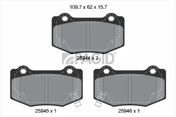 Bremsbelagsatz, Scheibenbremse Hinterachse PAGID T2953N