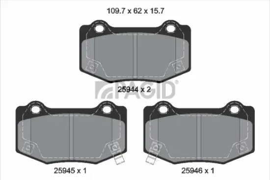 Bremsbelagsatz, Scheibenbremse Hinterachse PAGID T2953N Bild Bremsbelagsatz, Scheibenbremse Hinterachse PAGID T2953N