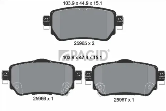 Bremsbelagsatz, Scheibenbremse Hinterachse PAGID T2343N Bild Bremsbelagsatz, Scheibenbremse Hinterachse PAGID T2343N