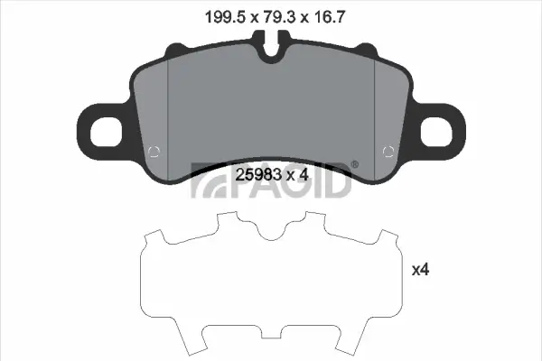 Bremsbelagsatz, Scheibenbremse Vorderachse PAGID T2626N
