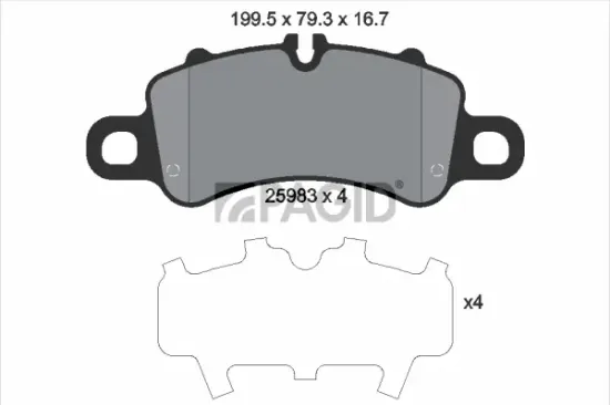 Bremsbelagsatz, Scheibenbremse Vorderachse PAGID T2626N Bild Bremsbelagsatz, Scheibenbremse Vorderachse PAGID T2626N