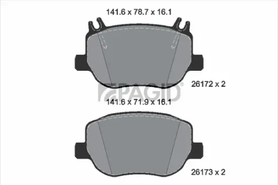 Bremsbelagsatz, Scheibenbremse Hinterachse PAGID T4273N Bild Bremsbelagsatz, Scheibenbremse Hinterachse PAGID T4273N