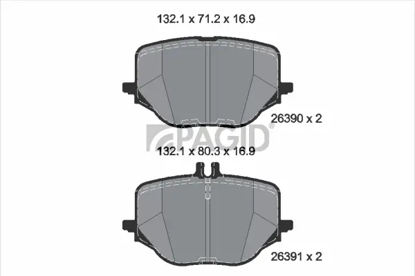 Bremsbelagsatz, Scheibenbremse Hinterachse PAGID T2914N