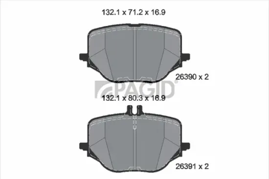 Bremsbelagsatz, Scheibenbremse Hinterachse PAGID T2914N Bild Bremsbelagsatz, Scheibenbremse Hinterachse PAGID T2914N