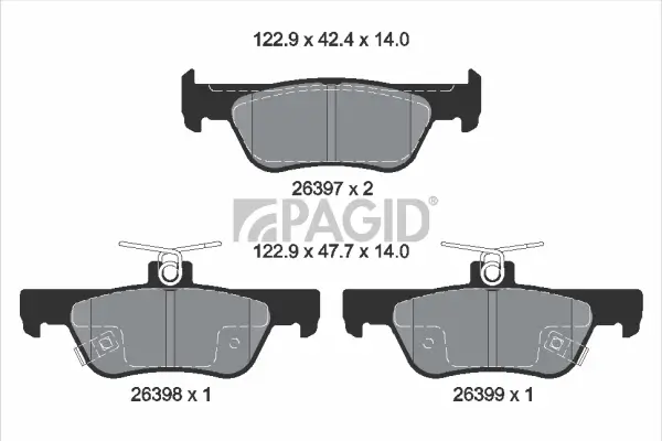 Bremsbelagsatz, Scheibenbremse Hinterachse PAGID T2918N