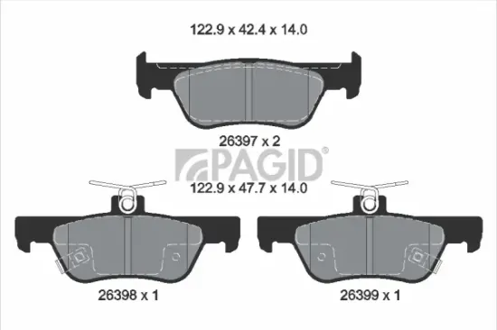 Bremsbelagsatz, Scheibenbremse Hinterachse PAGID T2918N Bild Bremsbelagsatz, Scheibenbremse Hinterachse PAGID T2918N