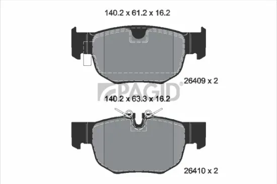 Bremsbelagsatz, Scheibenbremse Hinterachse PAGID T2911N Bild Bremsbelagsatz, Scheibenbremse Hinterachse PAGID T2911N