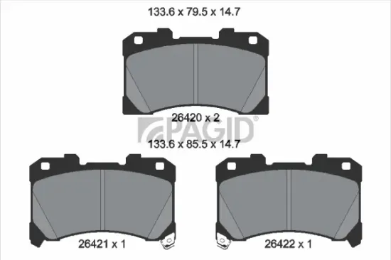 Bremsbelagsatz, Scheibenbremse Vorderachse PAGID T2922N Bild Bremsbelagsatz, Scheibenbremse Vorderachse PAGID T2922N