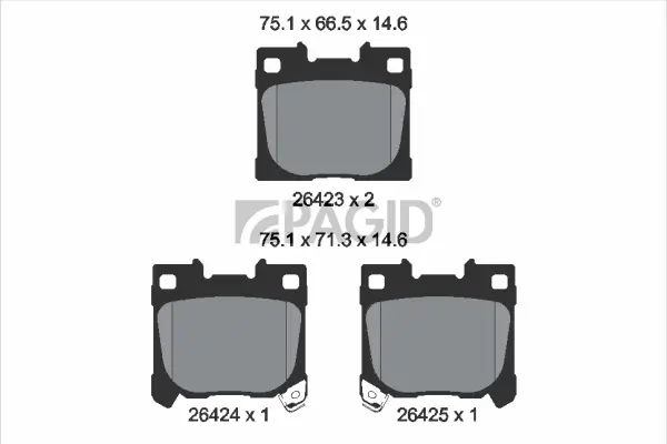 Bremsbelagsatz, Scheibenbremse Hinterachse PAGID T2921N