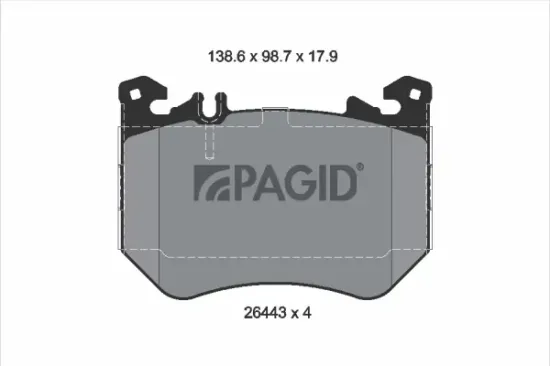 Bremsbelagsatz, Scheibenbremse Vorderachse PAGID T4568N Bild Bremsbelagsatz, Scheibenbremse Vorderachse PAGID T4568N