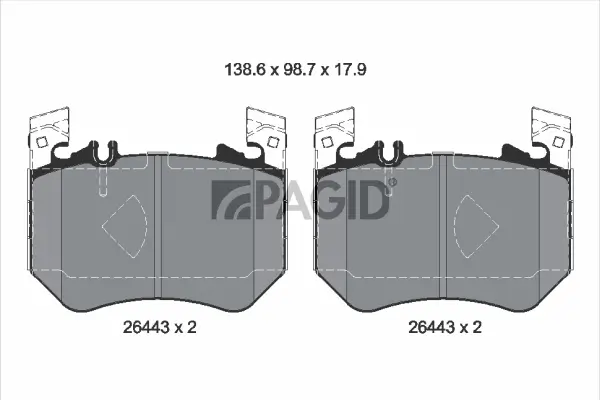 Bremsbelagsatz, Scheibenbremse Vorderachse PAGID T2923N