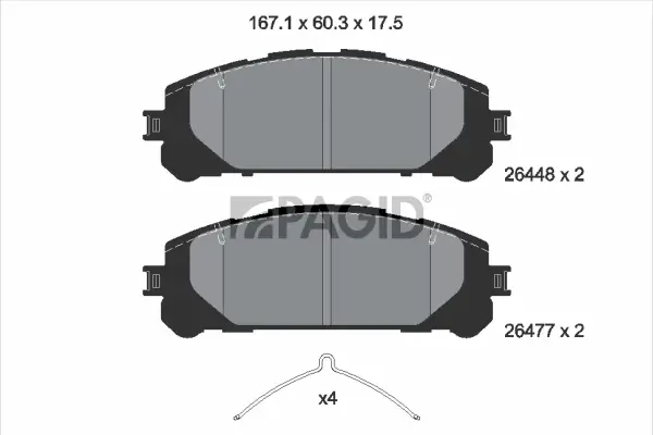 Bremsbelagsatz, Scheibenbremse Vorderachse PAGID T2943N