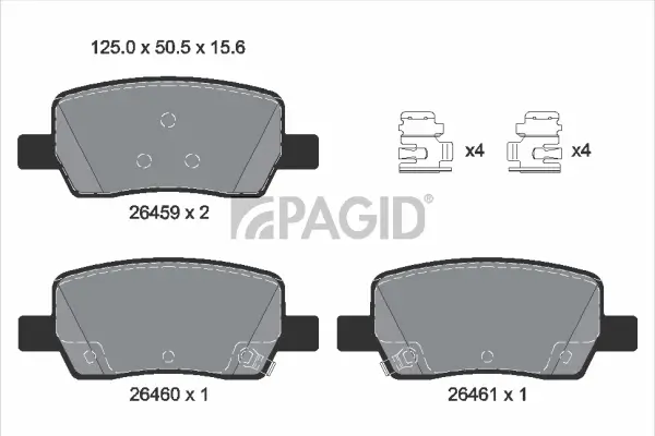 Bremsbelagsatz, Scheibenbremse Hinterachse PAGID T2937N