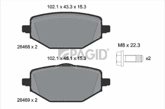 Bremsbelagsatz, Scheibenbremse Hinterachse PAGID T2947N Bild Bremsbelagsatz, Scheibenbremse Hinterachse PAGID T2947N