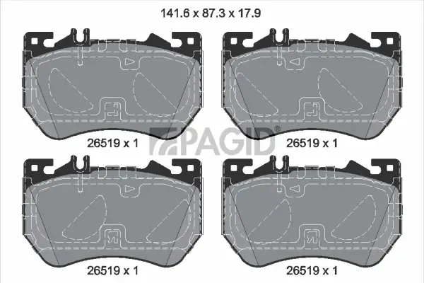 Bremsbelagsatz, Scheibenbremse Vorderachse PAGID T5173N