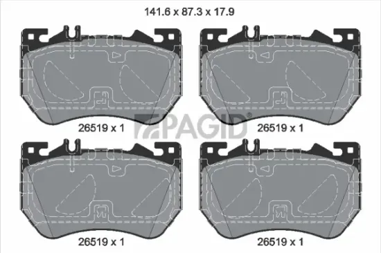 Bremsbelagsatz, Scheibenbremse Vorderachse PAGID T5173N Bild Bremsbelagsatz, Scheibenbremse Vorderachse PAGID T5173N