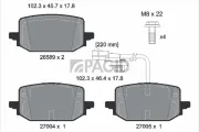 Bremsbelagsatz, Scheibenbremse Hinterachse PAGID T4607N