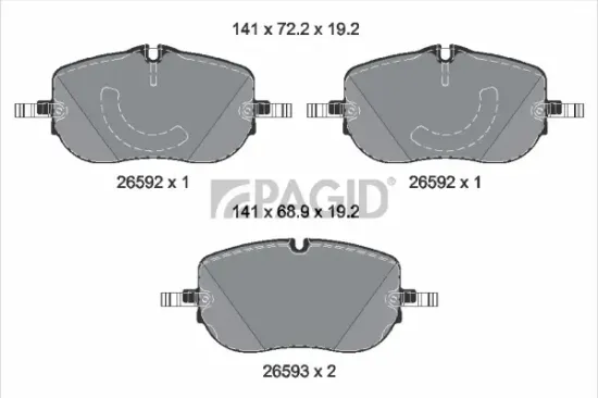Bremsbelagsatz, Scheibenbremse Vorderachse PAGID T2963N Bild Bremsbelagsatz, Scheibenbremse Vorderachse PAGID T2963N