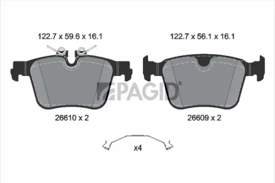 Bremsbelagsatz, Scheibenbremse Hinterachse PAGID T4259N Bild Bremsbelagsatz, Scheibenbremse Hinterachse PAGID T4259N