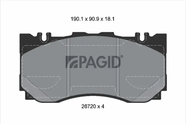 Bremsbelagsatz, Scheibenbremse Vorderachse PAGID T4296N