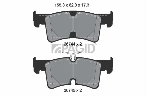 Bremsbelagsatz, Scheibenbremse Hinterachse PAGID T4252N