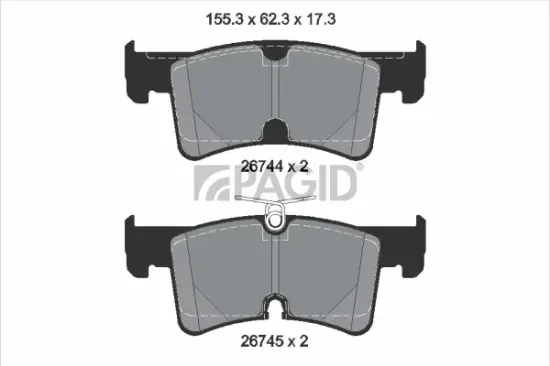 Bremsbelagsatz, Scheibenbremse Hinterachse PAGID T4252N Bild Bremsbelagsatz, Scheibenbremse Hinterachse PAGID T4252N