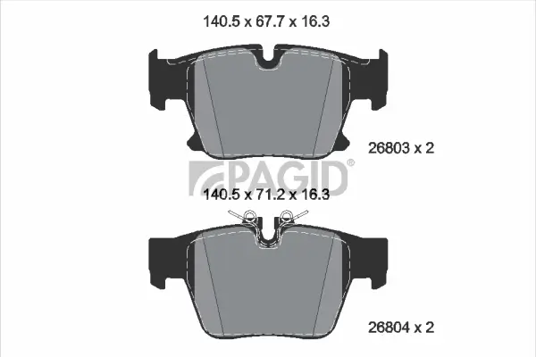 Bremsbelagsatz, Scheibenbremse Hinterachse PAGID T4303N