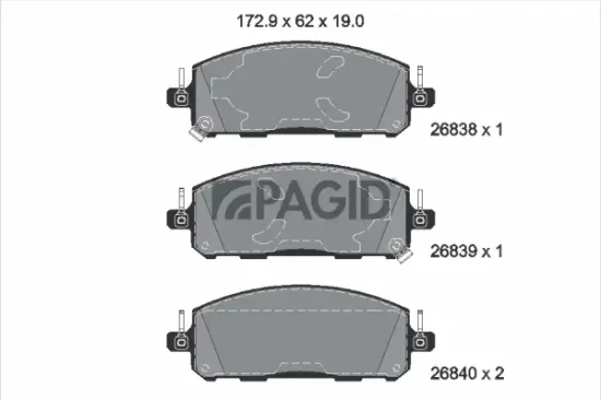 Bremsbelagsatz, Scheibenbremse Vorderachse PAGID T4287N Bild Bremsbelagsatz, Scheibenbremse Vorderachse PAGID T4287N