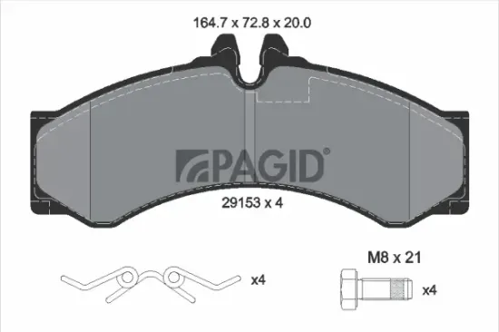 Bremsbelagsatz, Scheibenbremse PAGID C4068N Bild Bremsbelagsatz, Scheibenbremse PAGID C4068N
