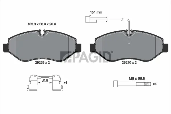 Bremsbelagsatz, Scheibenbremse PAGID C9005N
