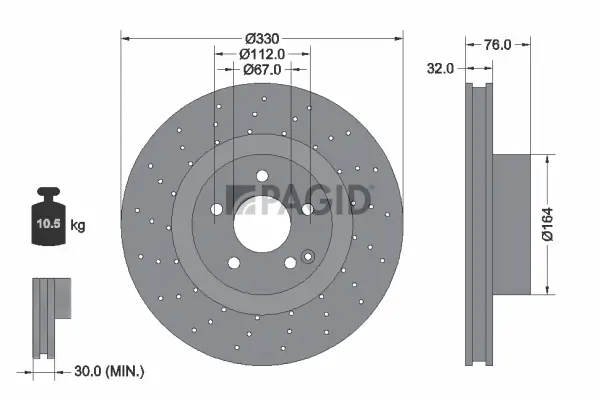 Bremsscheibe Vorderachse PAGID 50269NC