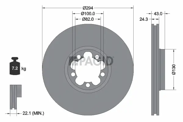 Bremsscheibe Vorderachse PAGID 54038NC