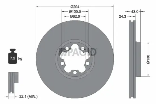 Bremsscheibe Vorderachse PAGID 54038NC Bild Bremsscheibe Vorderachse PAGID 54038NC