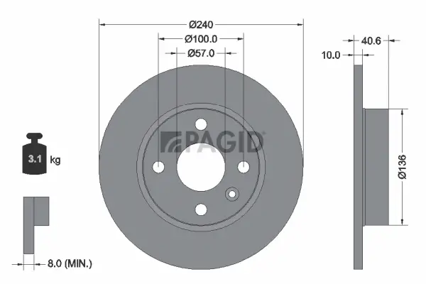Bremsscheibe Hinterachse PAGID 50359NC
