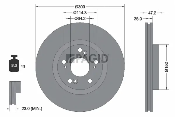 Bremsscheibe PAGID 54409NC