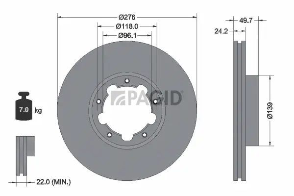 Bremsscheibe Vorderachse PAGID 54853NC