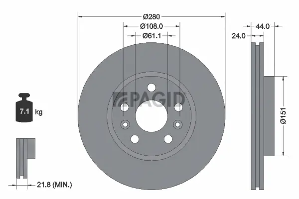 Bremsscheibe Vorderachse PAGID 54968NC