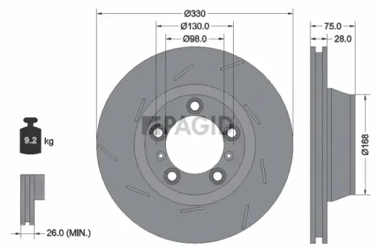 Bremsscheibe Hinterachse links PAGID 55143NYC Bild Bremsscheibe Hinterachse links PAGID 55143NYC