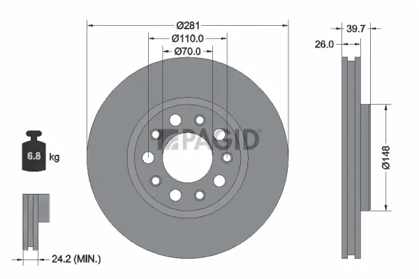 Bremsscheibe Vorderachse PAGID 55301NC