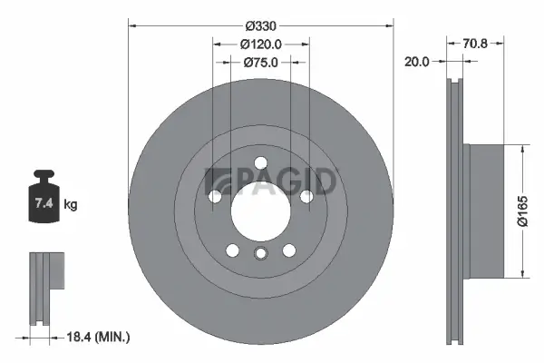Bremsscheibe Hinterachse PAGID 55563NC