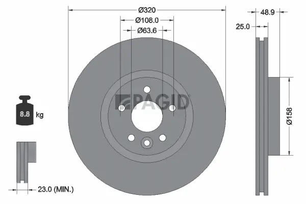Bremsscheibe Vorderachse PAGID 55821NC