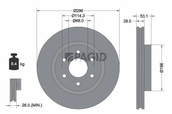 Bremsscheibe Vorderachse PAGID 55858NC