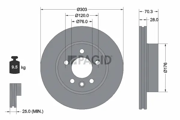 Bremsscheibe Vorderachse PAGID 55884NC