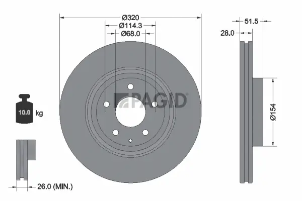 Bremsscheibe Vorderachse PAGID 56152NC