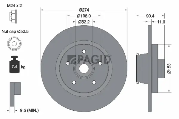 Bremsscheibe Hinterachse PAGID 56294NC