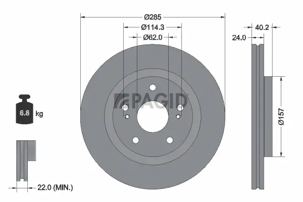 Bremsscheibe Vorderachse PAGID 56373NC
