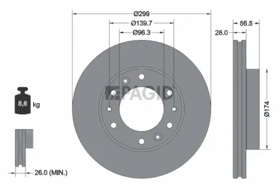 Bremsscheibe Vorderachse PAGID 56381NC Bild Bremsscheibe Vorderachse PAGID 56381NC