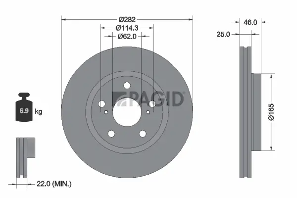 Bremsscheibe Vorderachse PAGID 56411NC